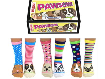 Three pairs of odd Pawsome Socks