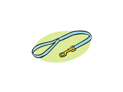 Illustration of a short blue and yellow lead