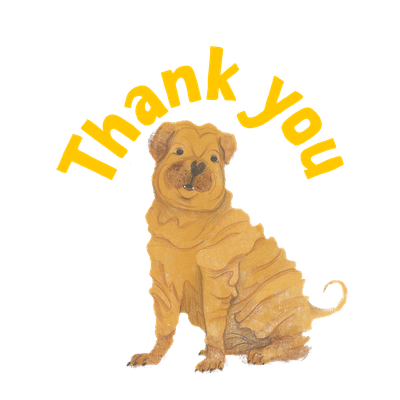 Sean the Shar Pei says thank you