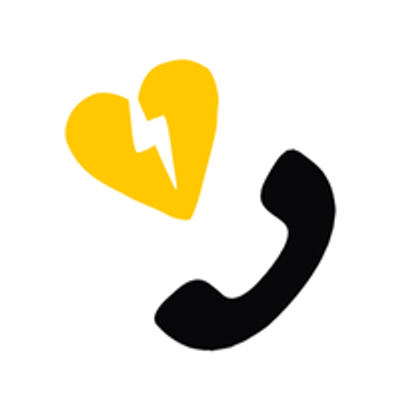 Broken heart and phone graphic