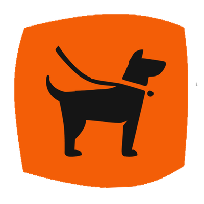 Illustration of dog on orange background