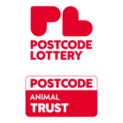 new postcode lottery logo with red coloured lettering