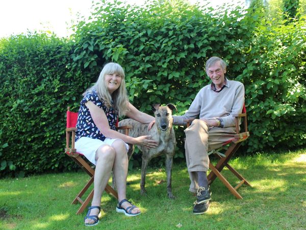 Rici the Greyhound with his new owners