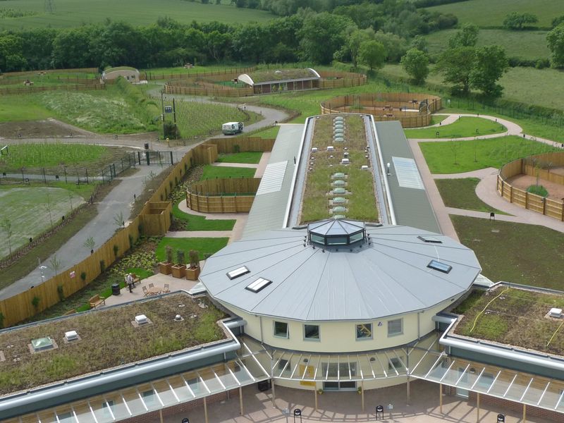 Aerial view of the Loughborough rehoming centre