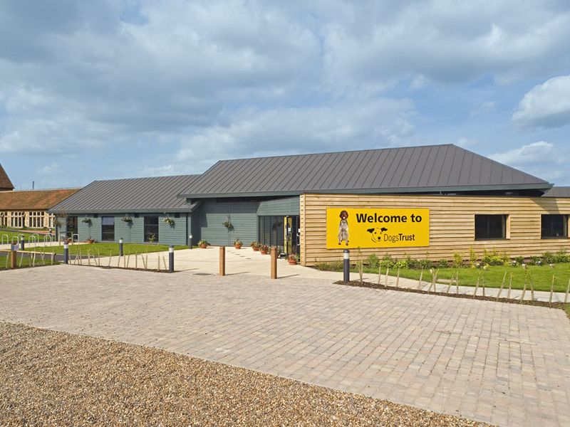 Harefield Rehoming Centre exterior building with reception entrance.