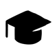 Black mortarboard icon