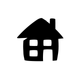 fostering icon - a black house in front of a transparent background