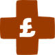 an illustration of a cross in a pound sign in a reddy brown colour